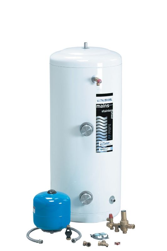 Copperform Direct Unvented Mains Pressure Hot Water Cylinder Electric 150 Litre White
