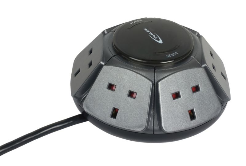 Philex 6 Gang 3m Office Powerdome Surge Protected Extension Lead