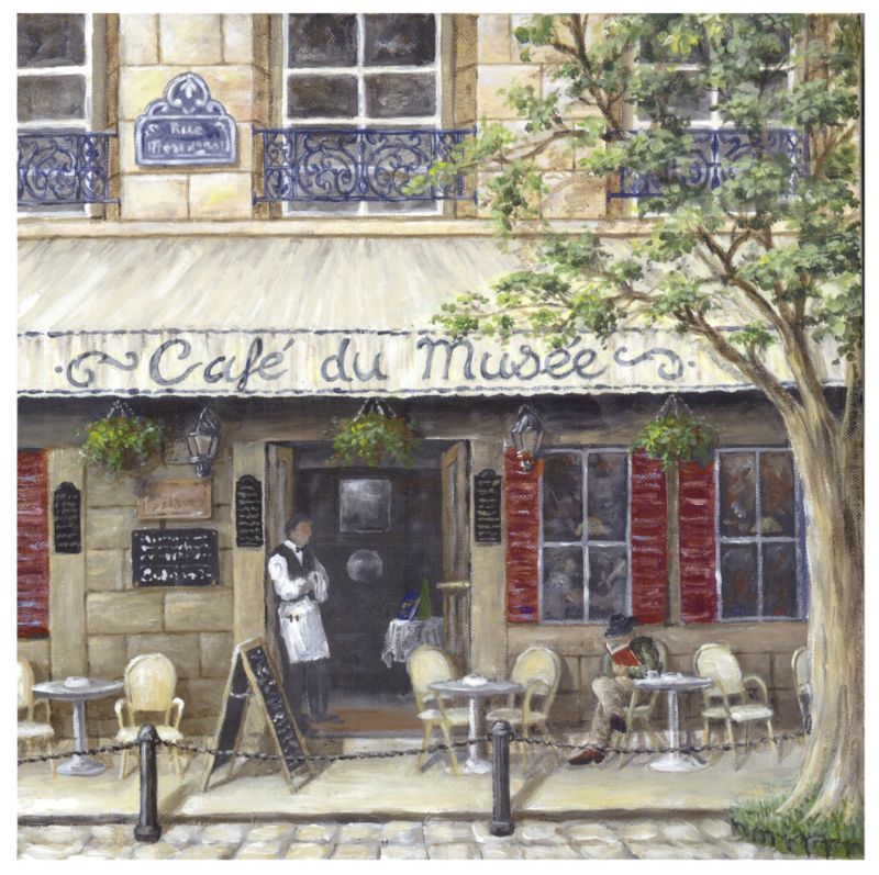 Cafe Du Musee Canvas 361 Blue 40 x 40cm