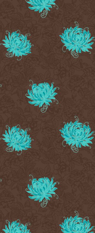 Arthouse Vintage Exotic Chocolate and Blue Designer Wallpaper 10m