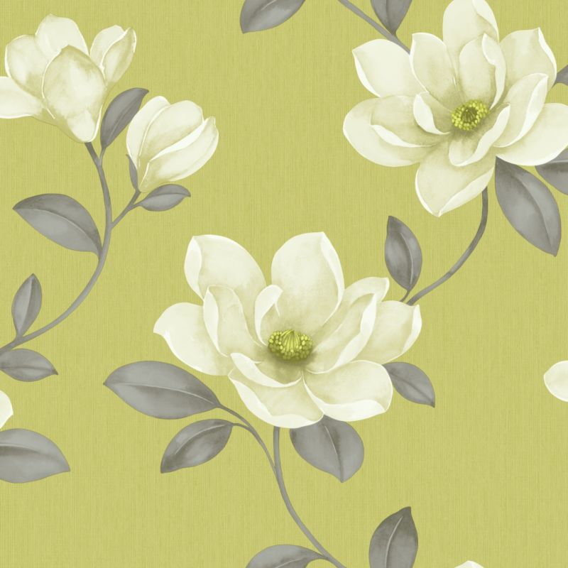 Sophie Conran Magnolia Flower Wallpaper Green 10m
