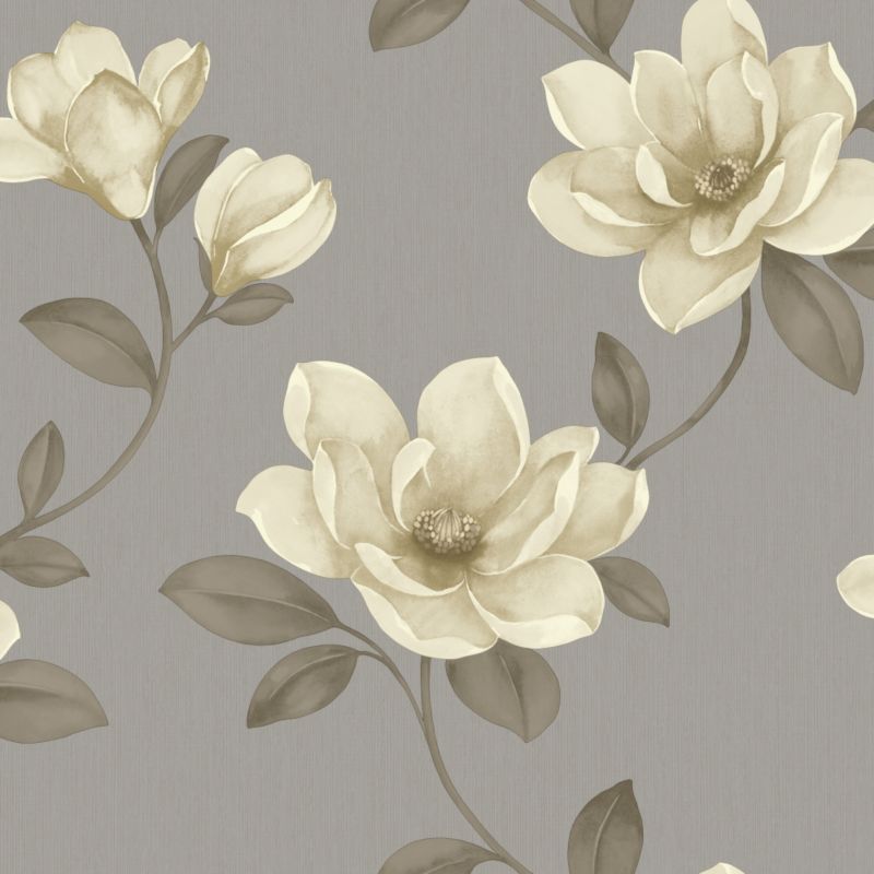 Sophie Conran Magnolia Flower Wallpaper Stone 10m