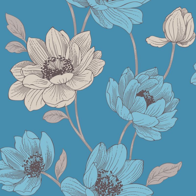 Sophie Conran Bohemia Wallpaper Teal 10m