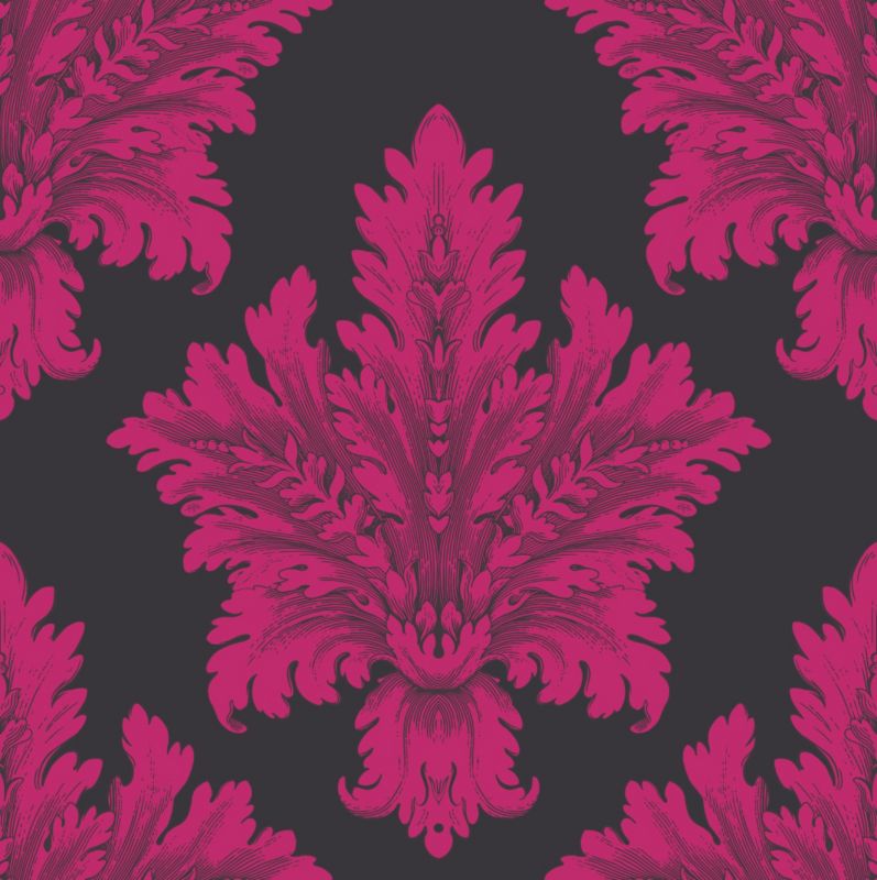 Sophie Conran Chartwell Wallpaper Black & Pink 10m