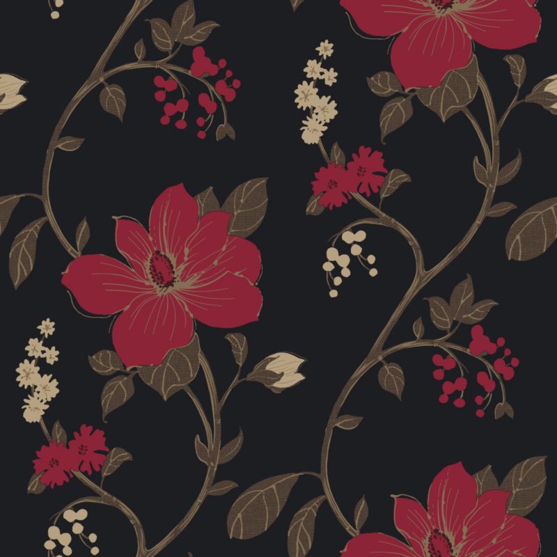 Arthouse Opera Tatami Wallpaper Black and Red 10m