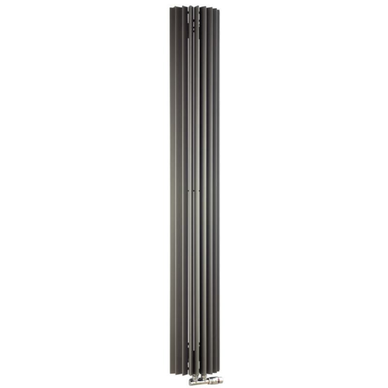 Jaga Iguana Circo Wall Vertical Decorative Radiator Sandblast Grey (H)1800 x (W)313 x (D)155mm