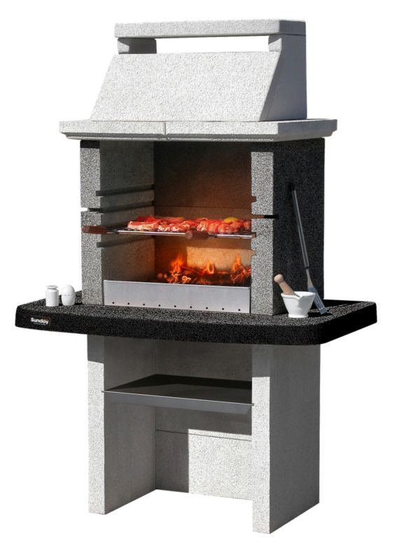 Sunday Santiago Crystal Pre Cast Charcoal Masonry Barbecue