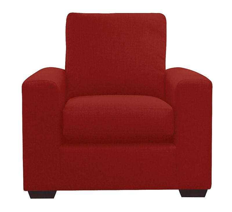 Ruby Armchair Red Plain Weave