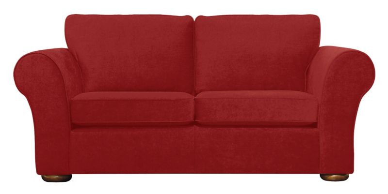 Amelia Large 2 Seater Sofa Red Plain Weave