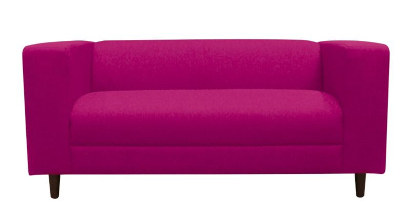 Lily Large 2 Seater Sofa Pink Plain Weave