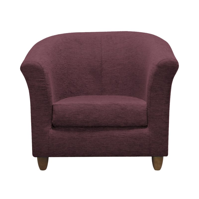 Tub Chair Plum Metro Chenille