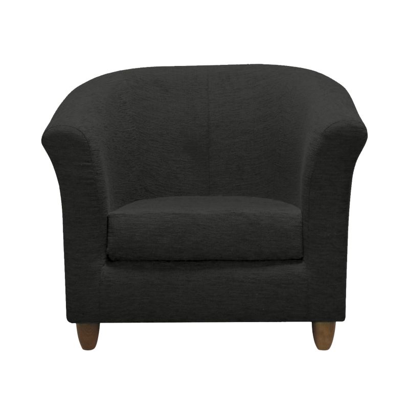 Tub Chair Charcoal Plain Weave