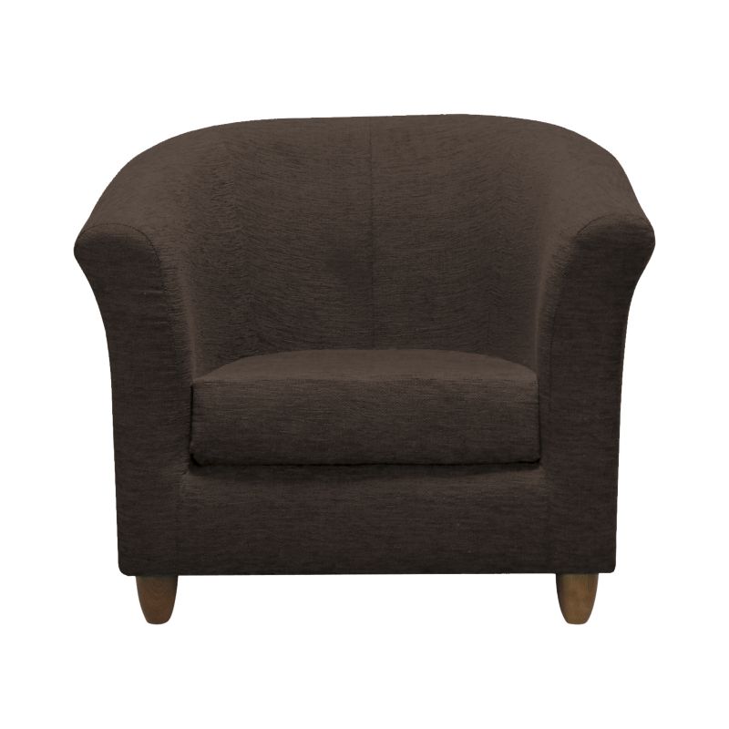 Tub Chair Chocolate Plain Weave