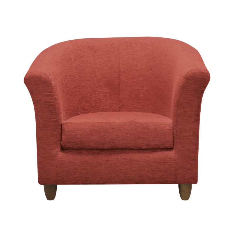 Tub Chair Red Plain Weave