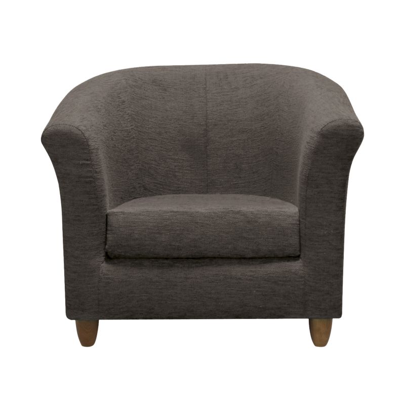 Tub Chair Grey Chenille