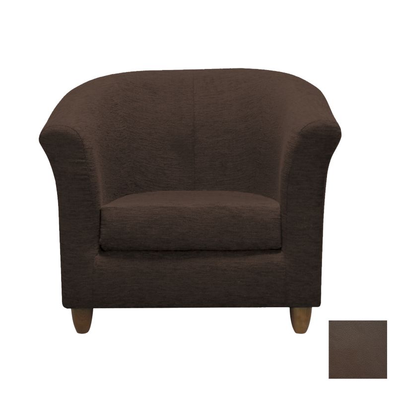 Tub Chair Chocolate Leather