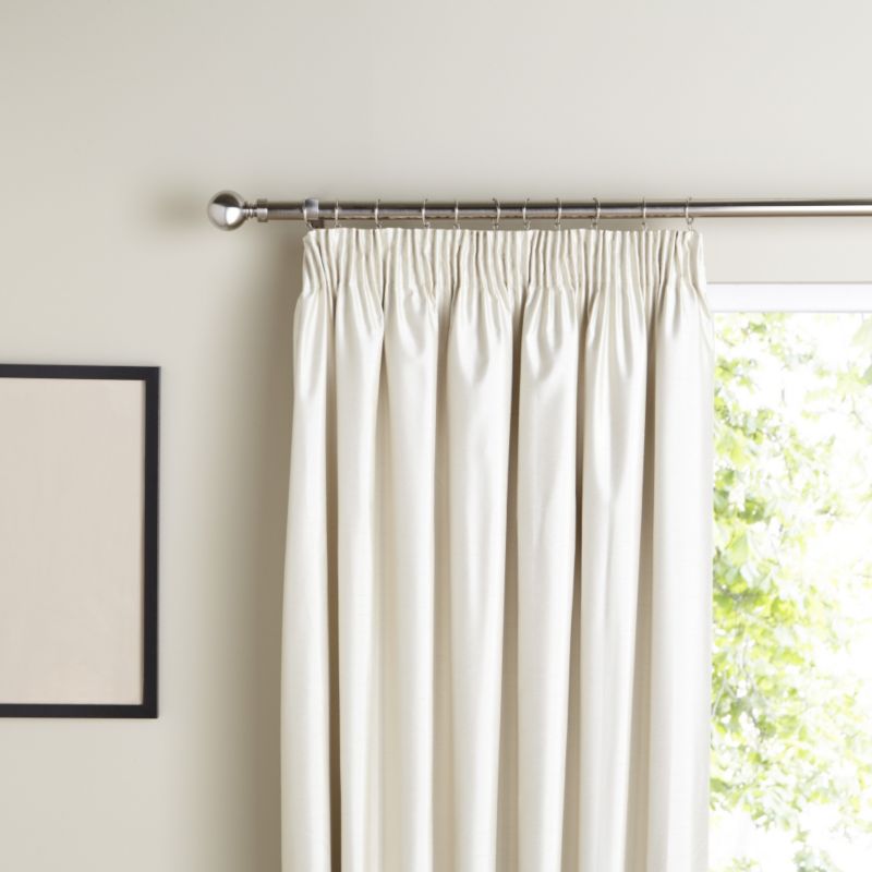 Pencil Pleat Unlined Faux Silk Blackout Curtains