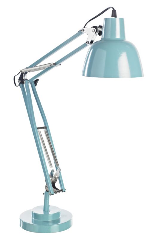 Colours Isaac Blue Large Tall Desk Lamp
