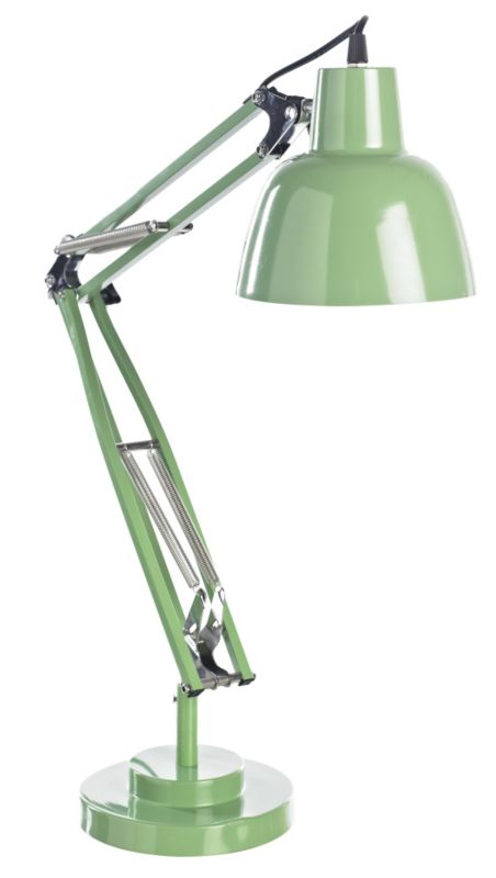 Colours Isaac Green Large Tall Desk Lamp