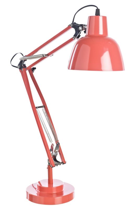 Colours Isaac Coral Large Tall Desk Lamp