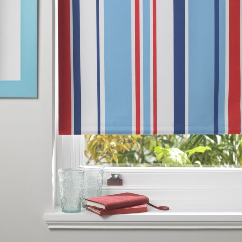 Colours Keel Kids Blue Roller Blind Transport Stripe