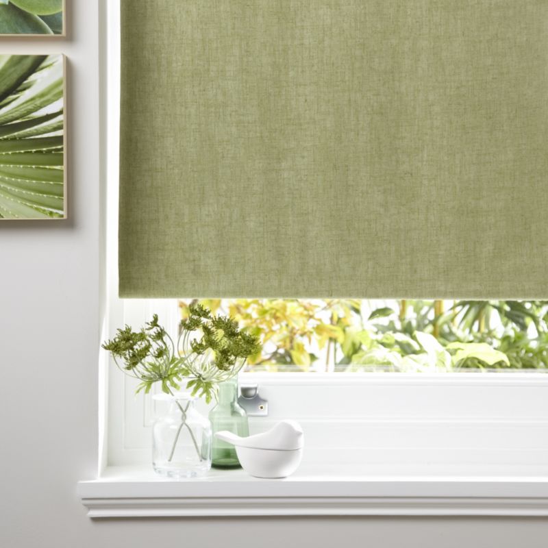 Colours Taku Black Out Linen Effect Roller Blind in Lime