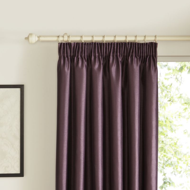 Colours Pencil Pleat Lined Faux Silk Curtains in