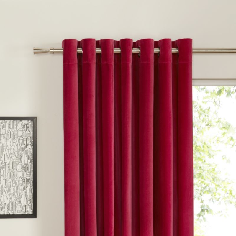 Colours Eyelet Velvet Curtains in Arbouse (L)137 x