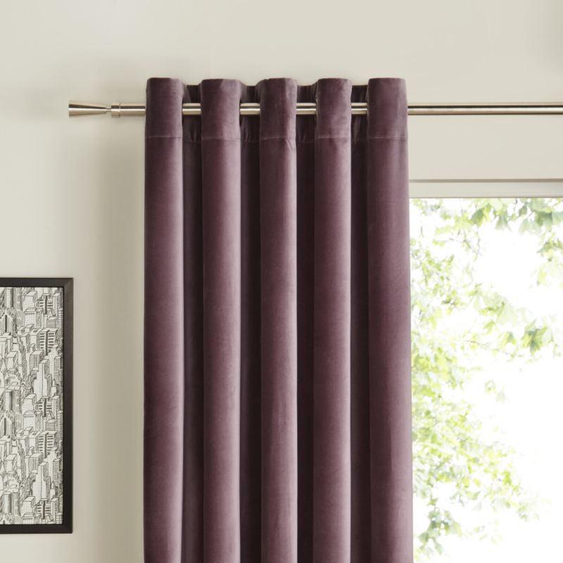 Eyelet Velvet Curtains in Blueberry (L)137 x