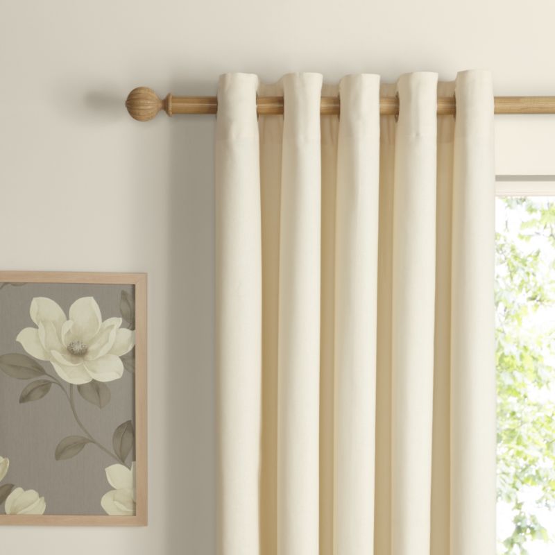 Zen Eyelet Unlined Cotton Curtains in Ecru