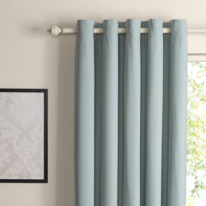 Zen Eyelet Unlined Cotton Curtains in Oural