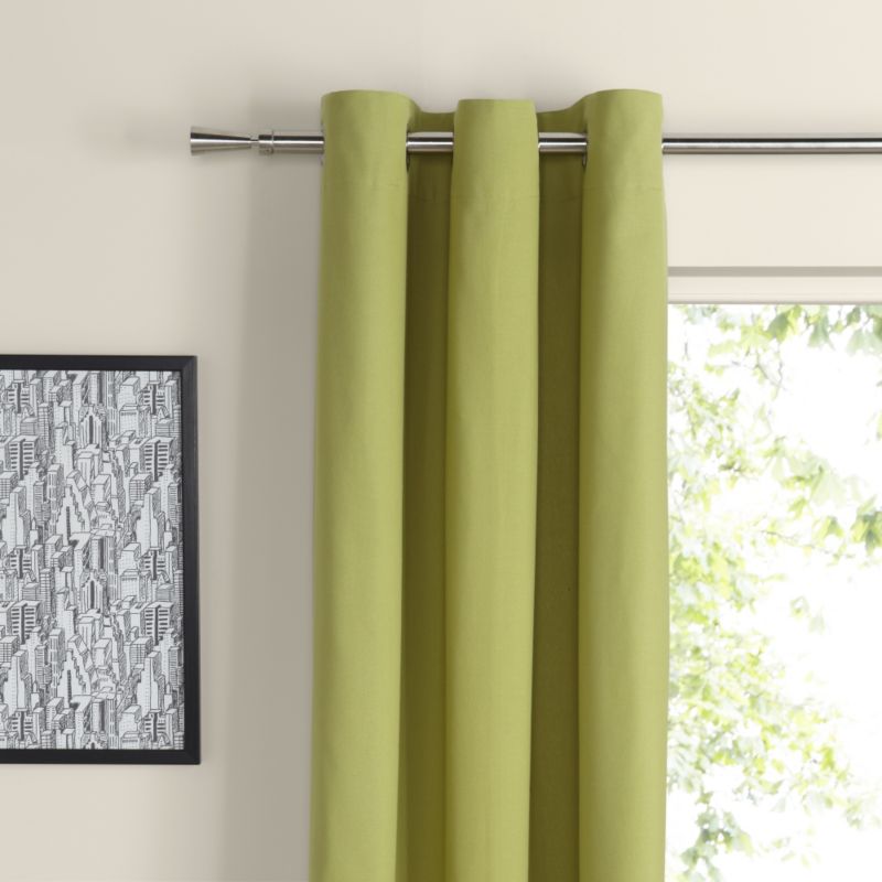 Eyelet Unlined Cotton Curtains in Lime Blossom