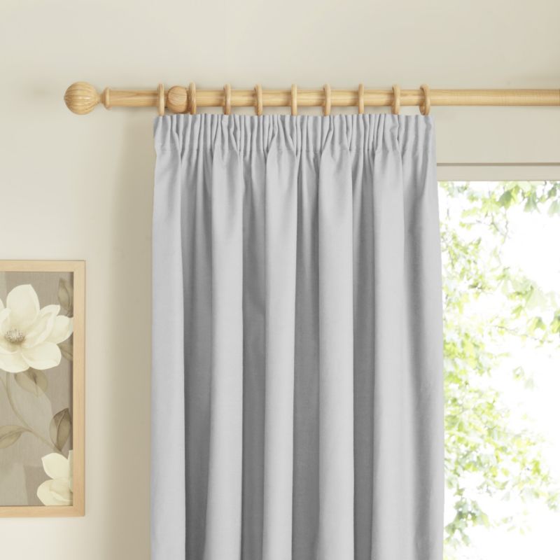 Colours Pencil Pleat Lined Cotton Curtains in Ecru
