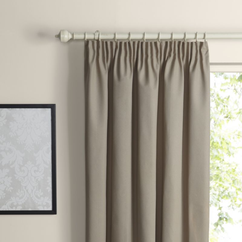 Colours Pencil Pleat Lined Cotton Curtains in Seine