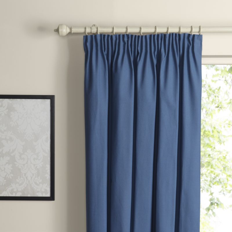 Pencil Pleat Lined Cotton Curtains in Smoke