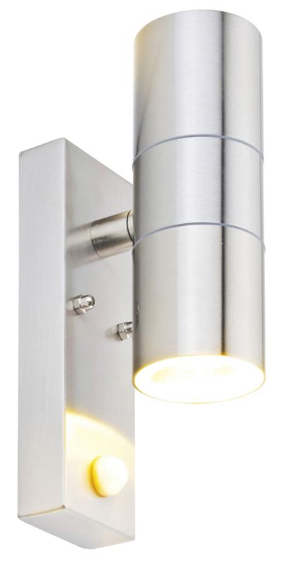 Ellis Outdoor Wall Light with PIR in Stainless