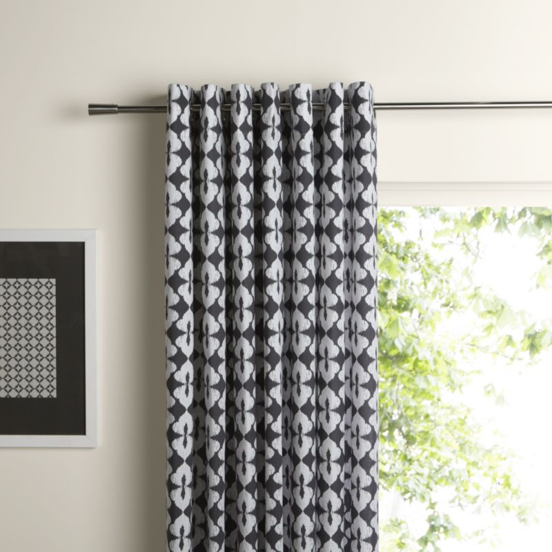 Colours Eyelet Patterned Curtains in Anthracite and White