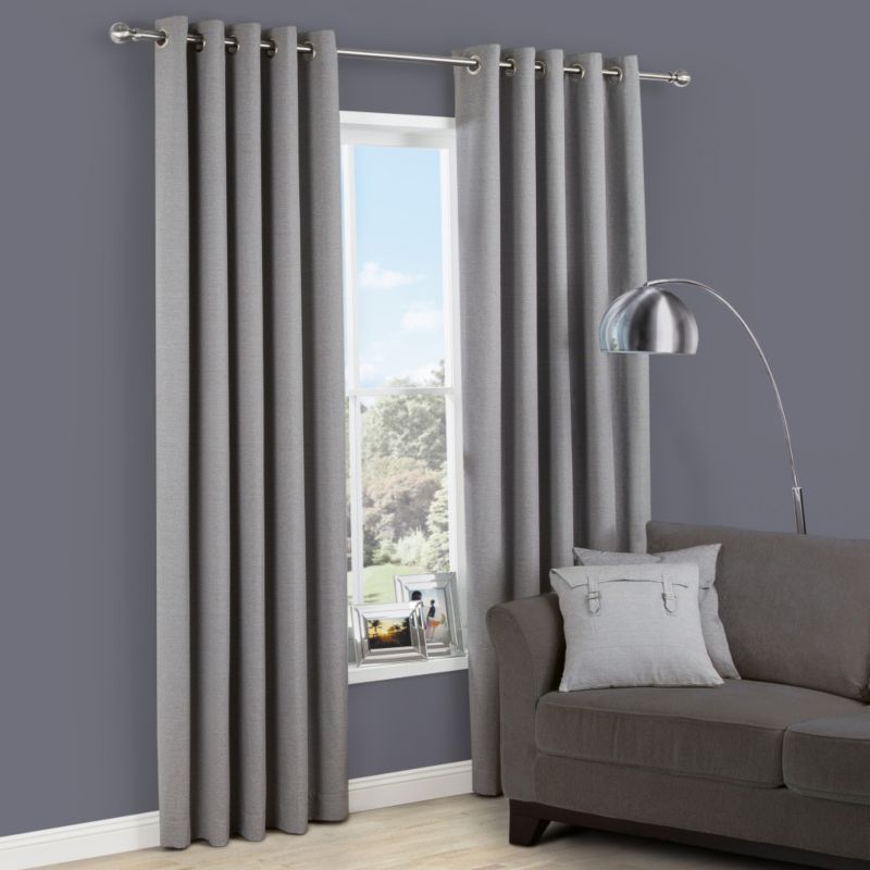 Colours Malghera Eyelet Lined Cotton Stripe Curtains in