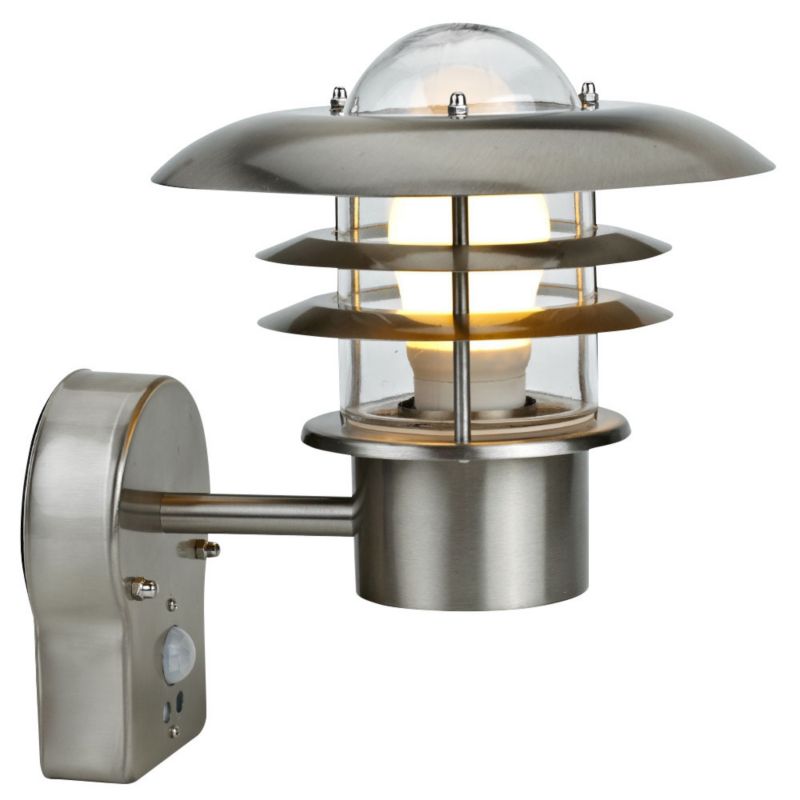 Minos Stainless Steel Wall Light with Sensor