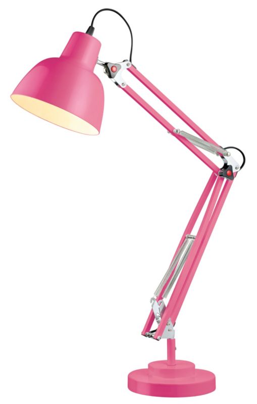 Colours Isaac Fuschia Tall Desk Lamp