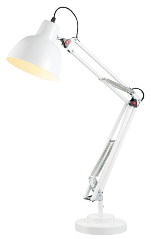 Colours Isaac White Tall Desk Lamp