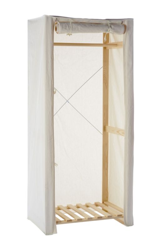 Form Single Wardrobe With Cover, Natural