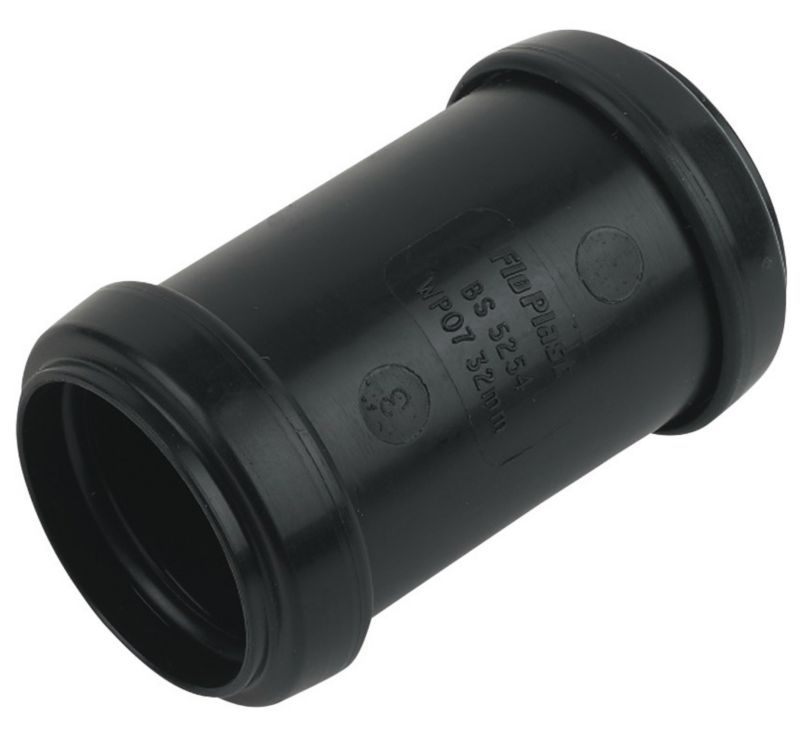 FloPlast 40mm PP Push Fit Waste Coupling Black