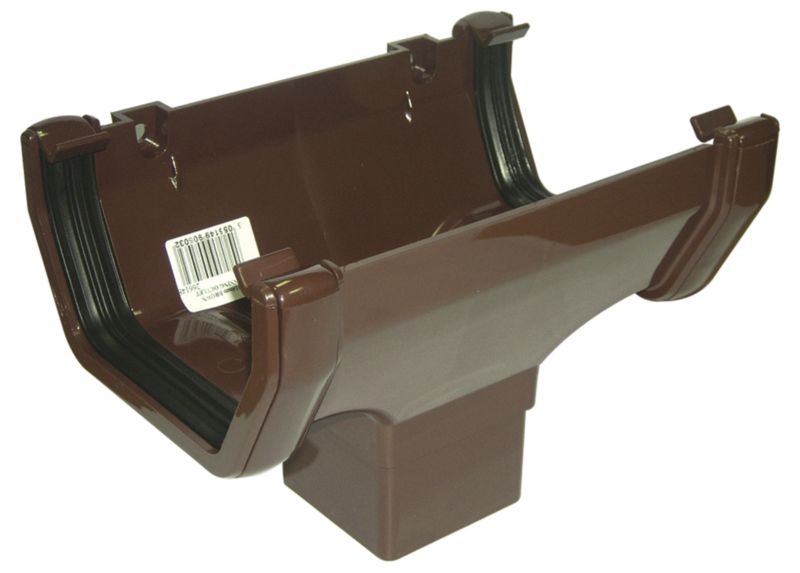 FloPlast 114mm Square Running Outlet Brown
