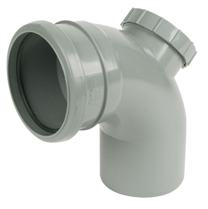 FloPlast 925deg x 110mm Soil Access Bend SktSpig Grey