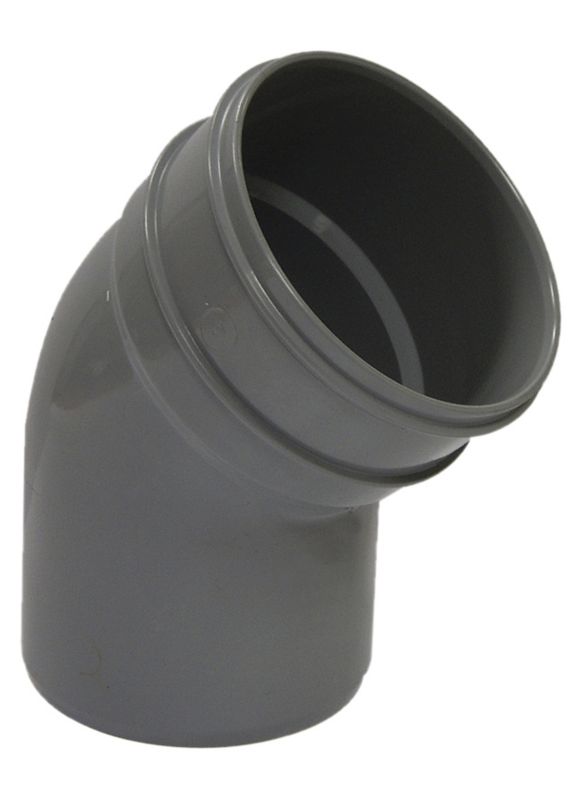 FloPlast 110mm x 135deg Offset Bend Bottom Black