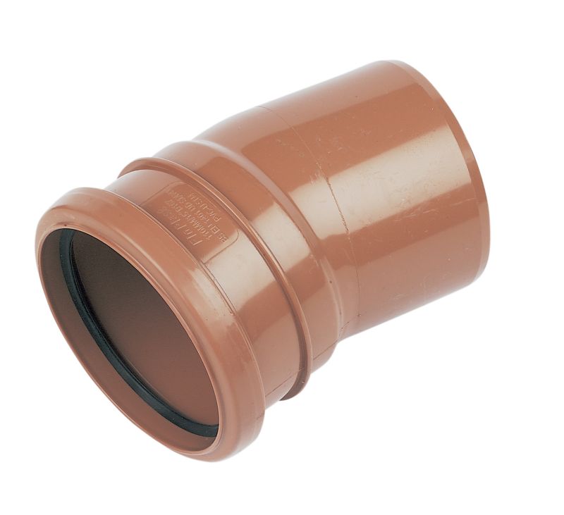 FloPlast 110mm x 15&deg; Underground Bend Skt-Spig Terracotta
