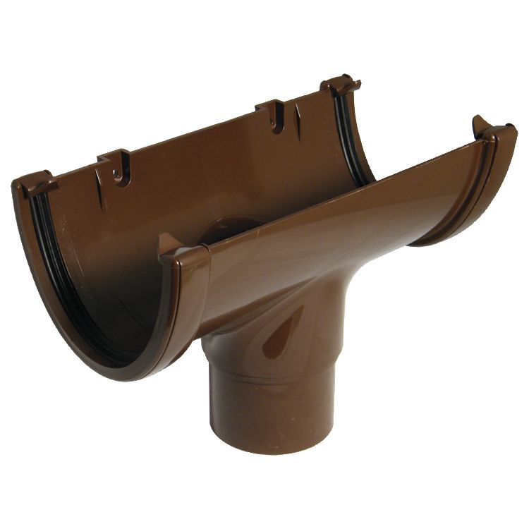 FloPlast 114mm Hi Cap Running Outlet Brown