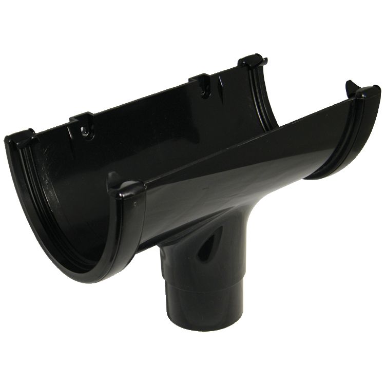 FloPlast 114mm Hi Cap Running Outlet Black