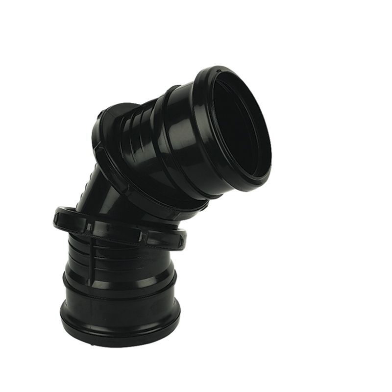 FloPlast 0 90deg x 110mm Adjustable Bend Double Socket Black